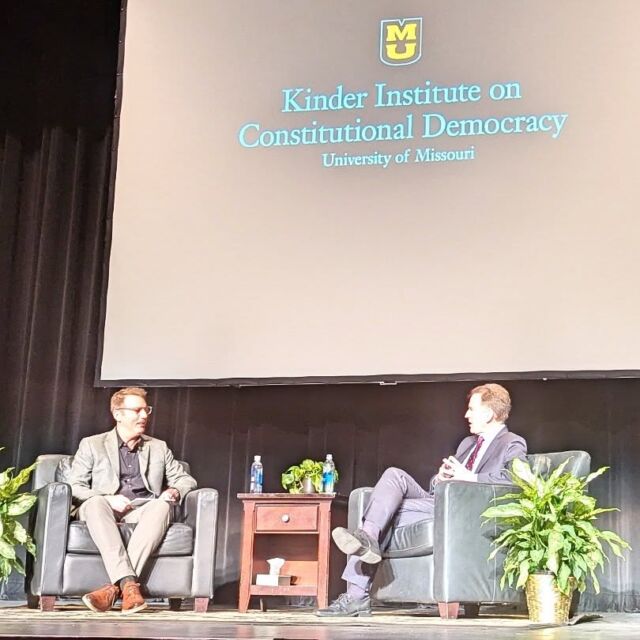 A journalistic legend comes to town. 

Tonight Lily's department welcomed NPR's Steve Inskeep for the biennial Kinder Institute on Constitutional Democracy distinguished lecture. Inskeep spoke about how Abraham Lincoln succeeded in a divided America and offered insights on how his example might still be relevant today. 

To make the night even more exciting, closing remarks were offered by one of Lily's award winning graduate students. Very proud of the important work that Lily and all her colleagues are doing in this crazy moment in our nation's history. 

#kinderinstitute
#mizzou 
#constitutionaldemocracy